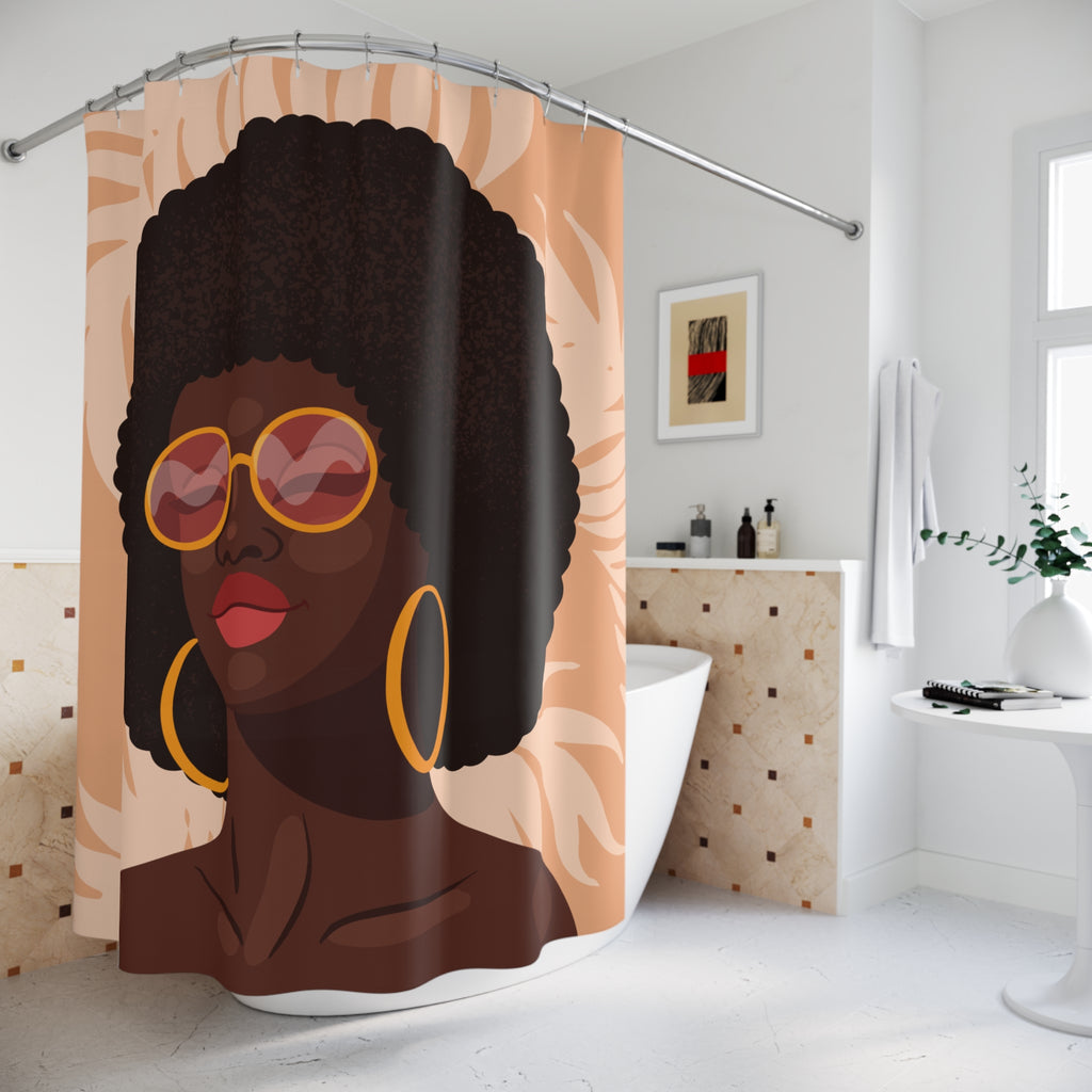 Empowered Afro Queen Shower Curtain Gift: Bold Style for Confident Spaces