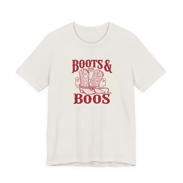 Western Boots Boo Crew T-shirt in vintage-white – original NewGiftDay design