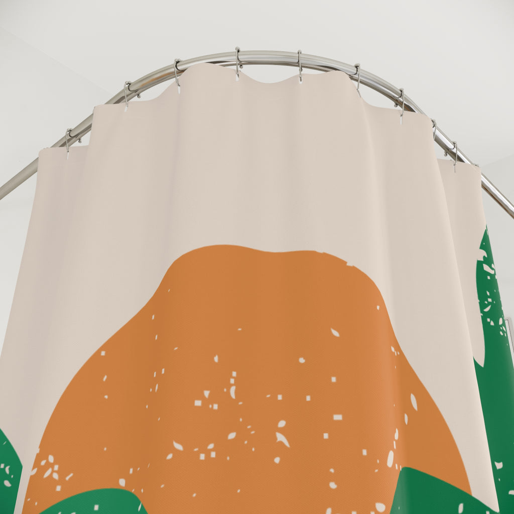 Minimalist Mountain Sunset Shower Curtain Gift: Tranquil Landscape for Modern Homes