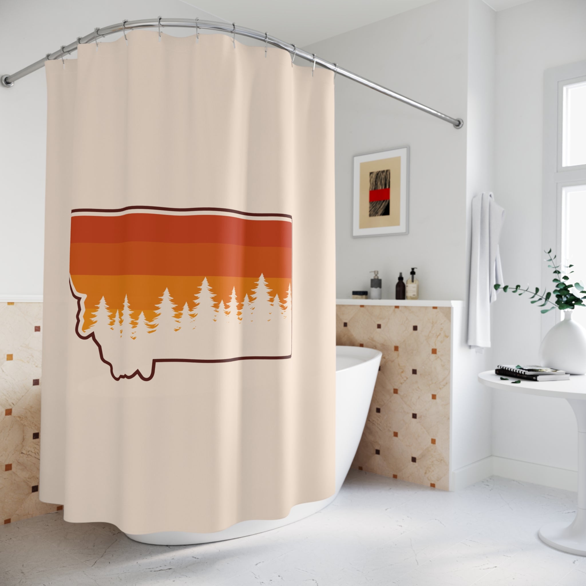 Montana Sunset Forest Shower Curtain Gift: Rustic Pride for Mountain Homes