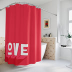 Bold "LOVE" Graphic Shower Curtain Gift: Heartfelt Statement for Modern Homes