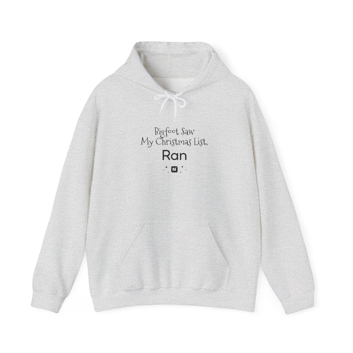 Bigfoot Christmas List™ Hooded sweatshirt – original NewGiftDay design, view 2