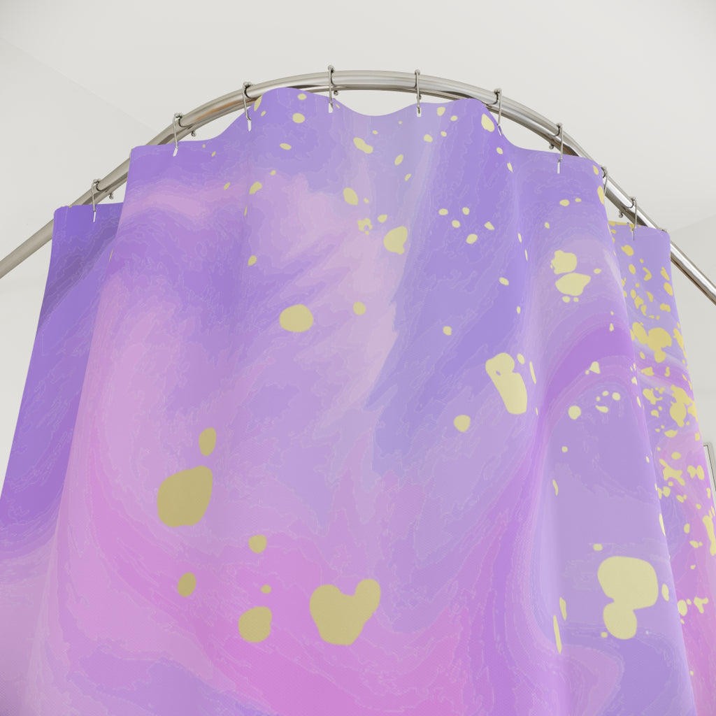 Gold Veined Marble Swirl Shower Curtain Gift: Luxury Abstract for Opulent Homes