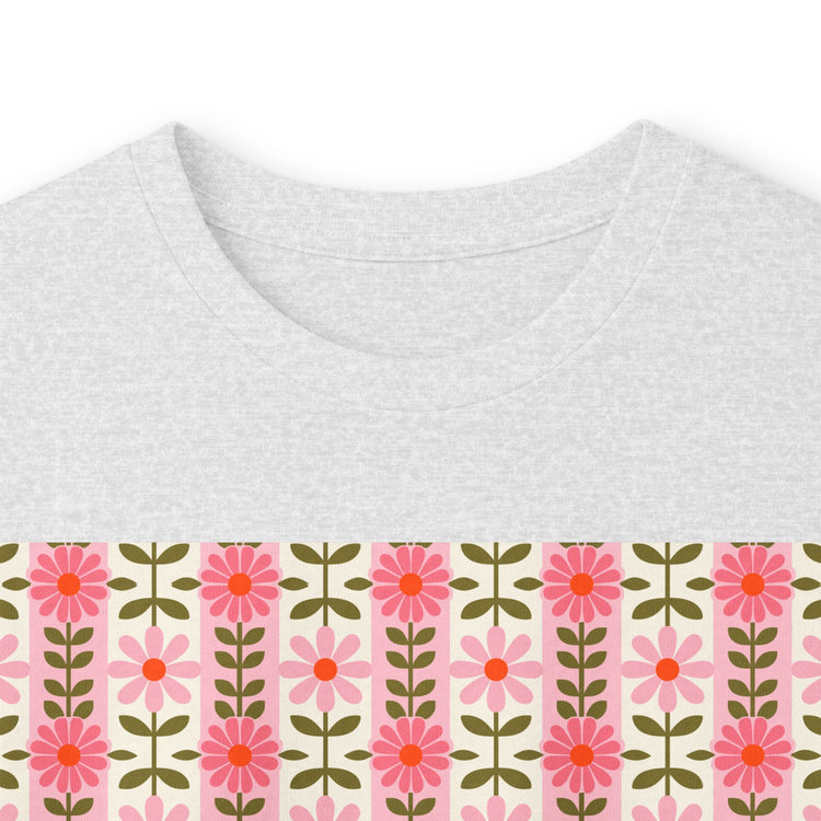Retro Daisy Blooms long sleeve tee in ash – original NewGiftDay design