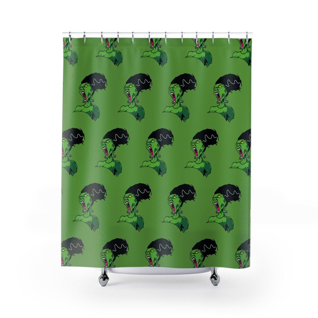 Bride of Frankenstein Pattern Shower Curtain Gift: Classic Horror for Edgy Homes