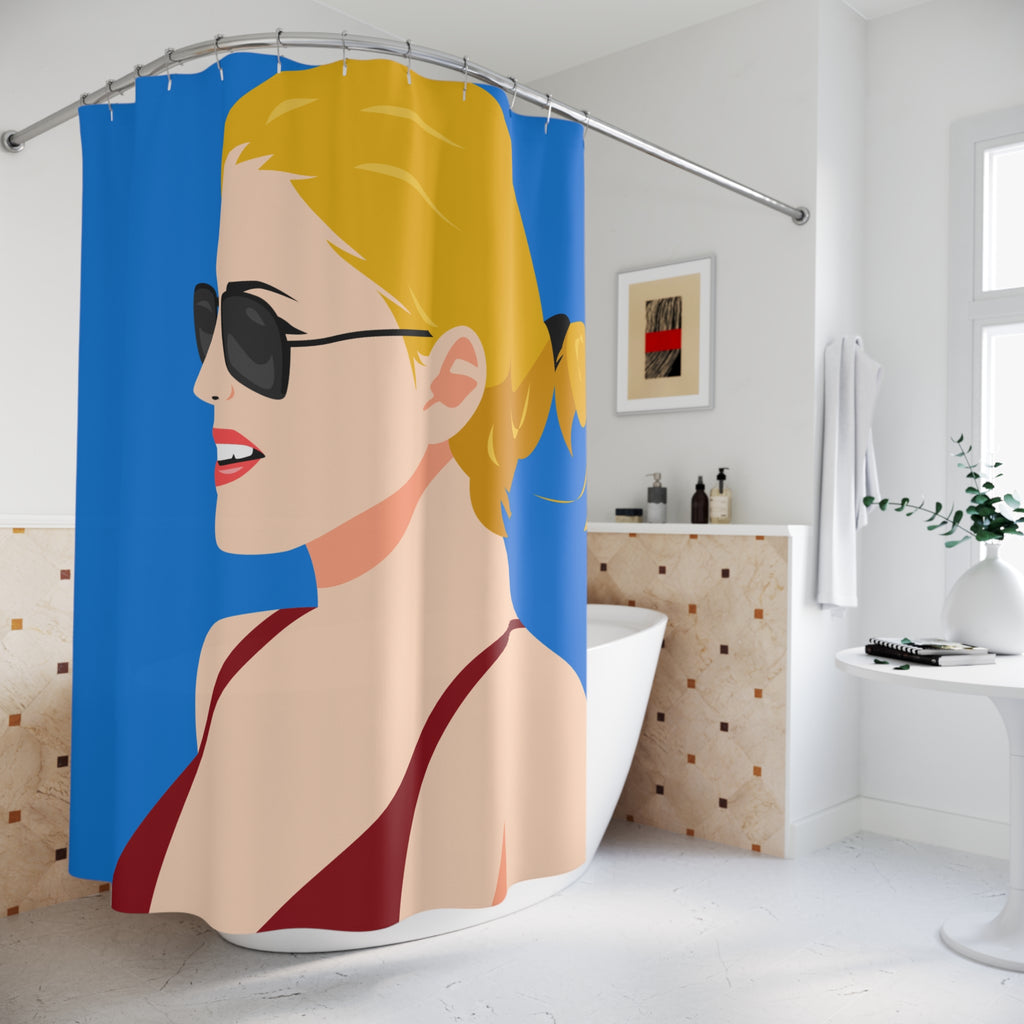 Pop Art Glamour Woman Shower Curtain Gift: Retro Chic for Bold Bathrooms