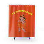 "It's Autumn Baby" Retro Pumpkin Costume Shower Curtain Gift: Charming Nostalgia for Fall Homes