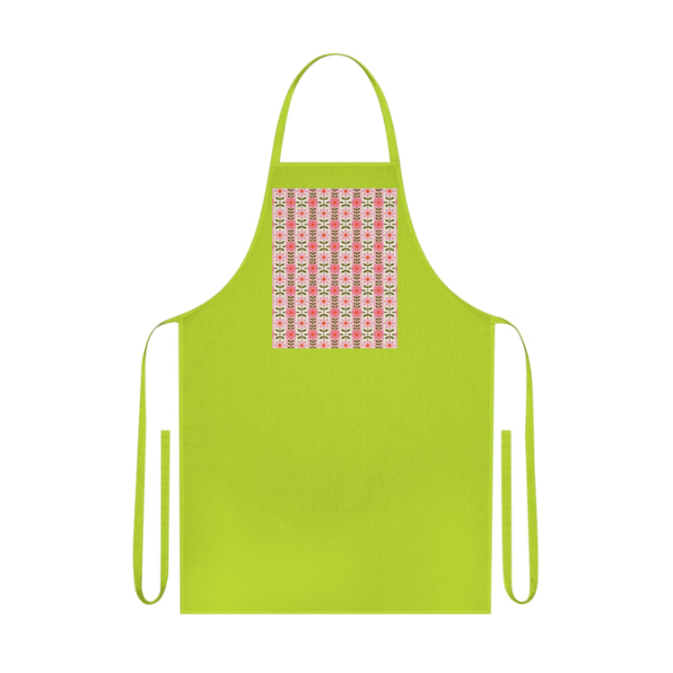 Retro Daisy Blooms apron in lime-green – original NewGiftDay design
