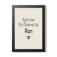 Bigfoot Christmas List Framed poster – original NewGiftDay design, view 23