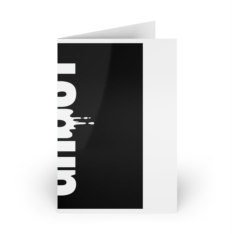 Dripping Ghost Face greeting card in white – original NewGiftDay design