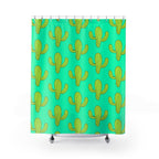 Cheerful Saguaro Cactus Pattern Shower Curtain Gift: Desert Chic for Sunny Homes