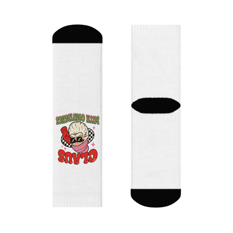 Claus With Confidence Crew socks – original NewGiftDay design, view 2