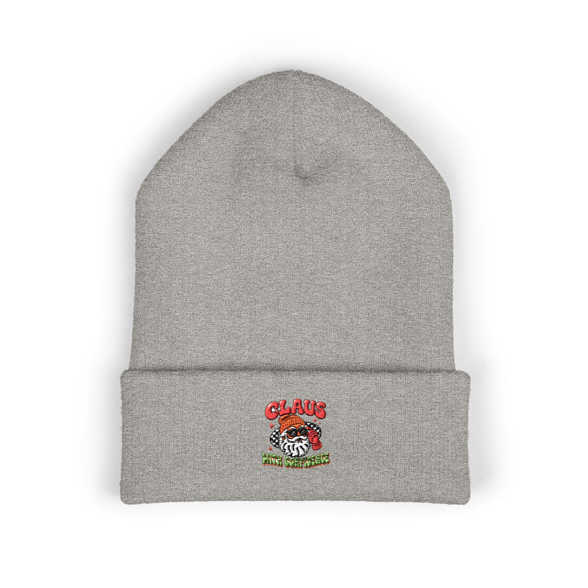 Claus With Confidence Classic Cuffed (Embroidery) beanie – original NewGiftDay design, view 3