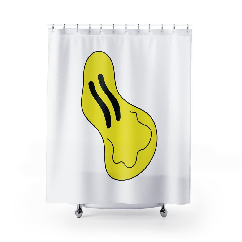 Melting Smiley Face Art Shower Curtain Gift: Trippy Vibes for Indie Home