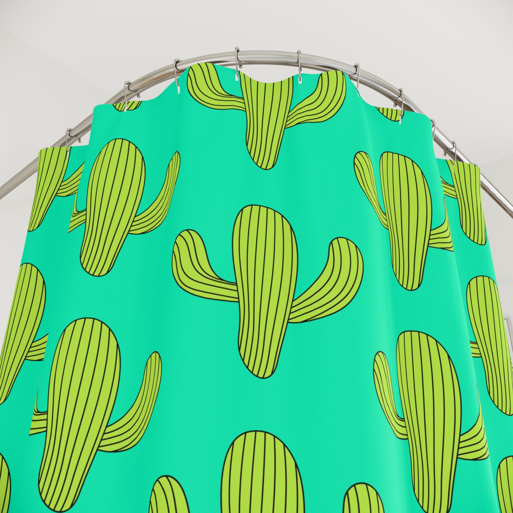 Cheerful Saguaro Cactus Pattern Shower Curtain Gift: Desert Chic for Sunny Homes