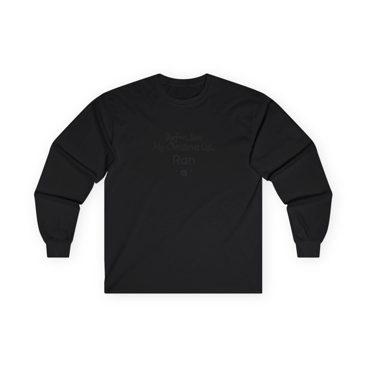 Bigfoot Christmas List long sleeve tee – original NewGiftDay design, view 9