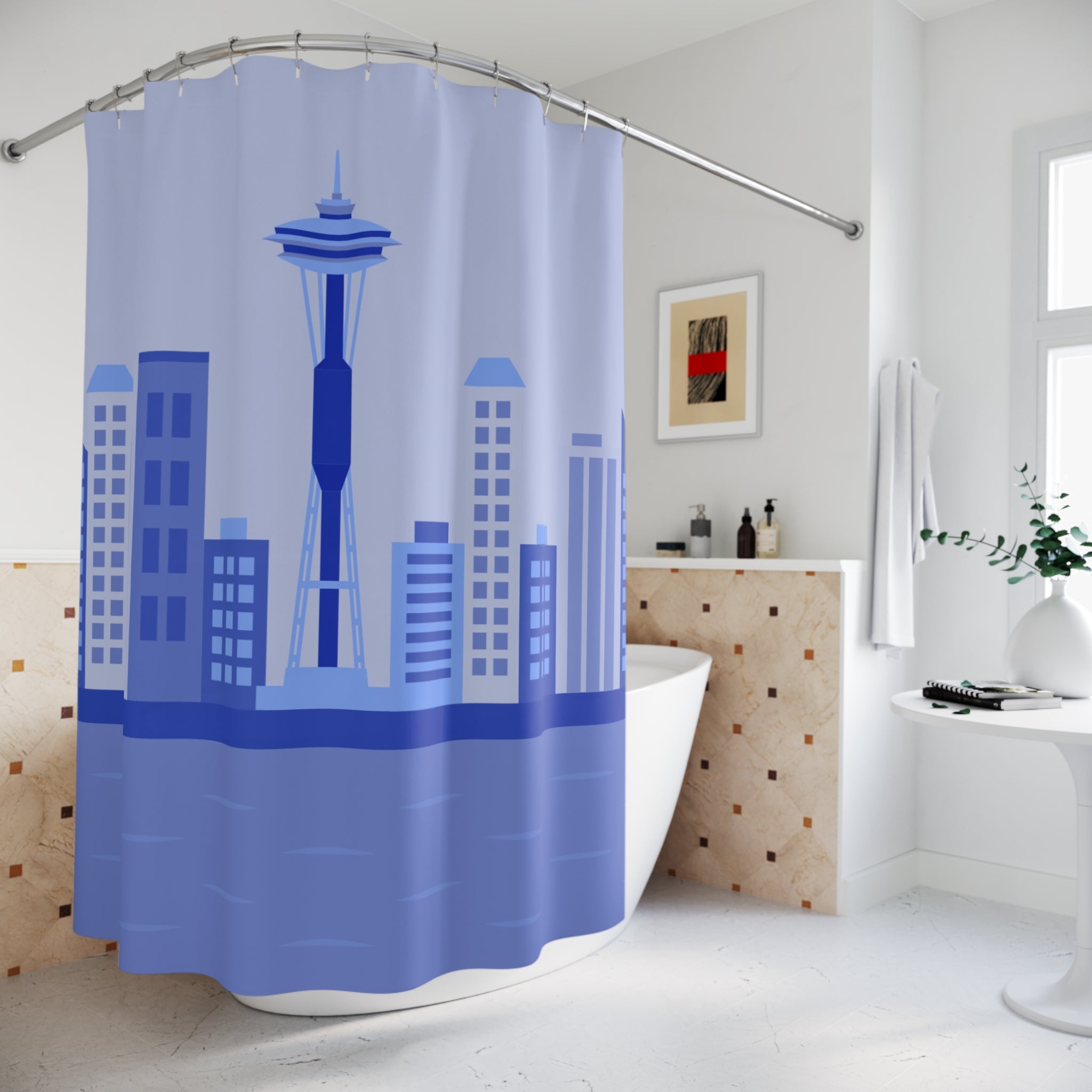 Acoustic Guitar Line Art Shower Curtain Gift: Rustic Harmony for Musician Homes
