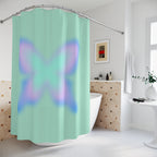 Pastel Aura Butterfly Shower Curtain Gift: Serene Gradient for Dreamy Homes