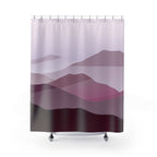 Abstract Purple Hills Shower Curtain Gift: Mystic Landscape for Serene Spaces