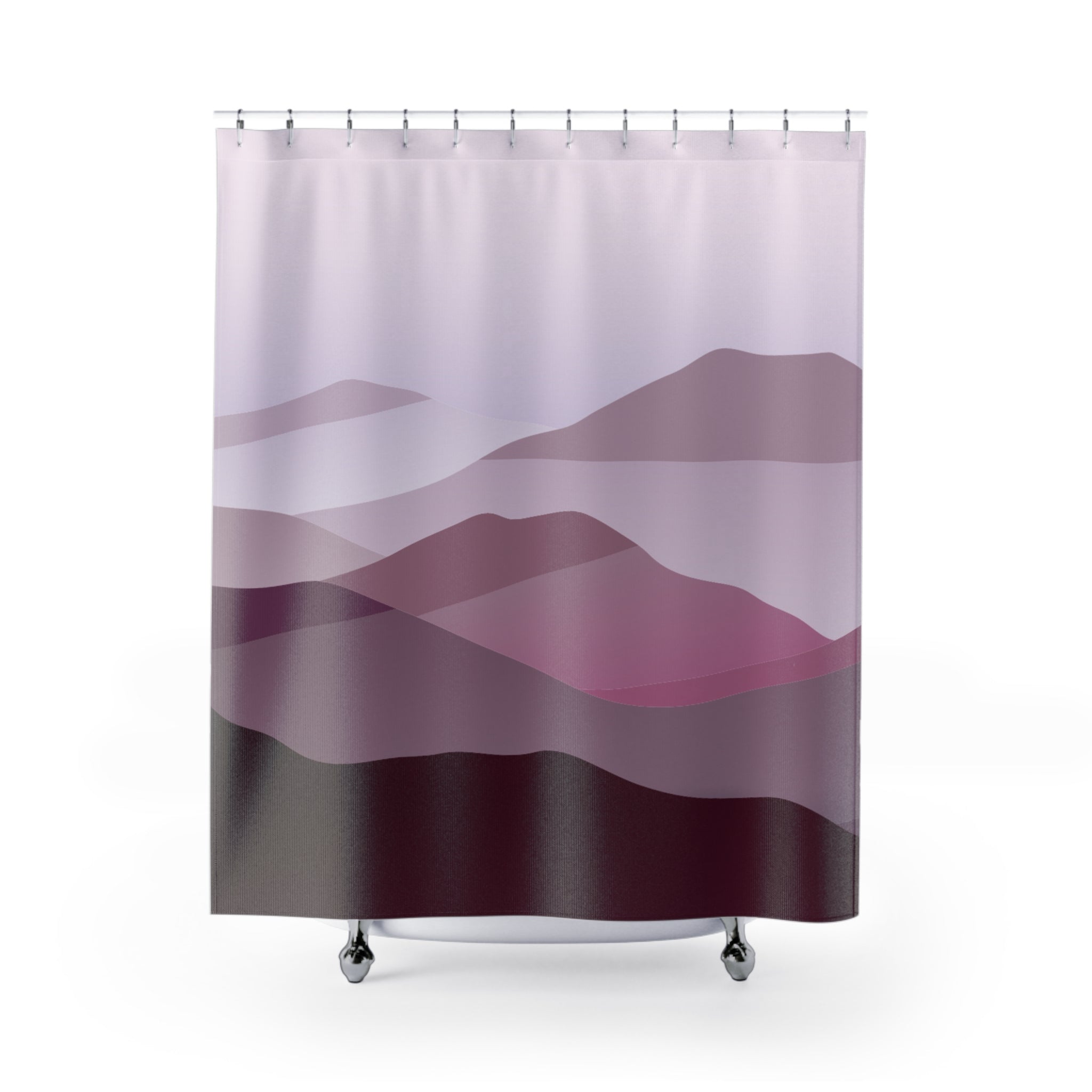 Abstract Purple Hills Shower Curtain Gift: Mystic Landscape for Serene Spaces