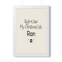 Bigfoot Christmas List Framed poster – original NewGiftDay design, view 22