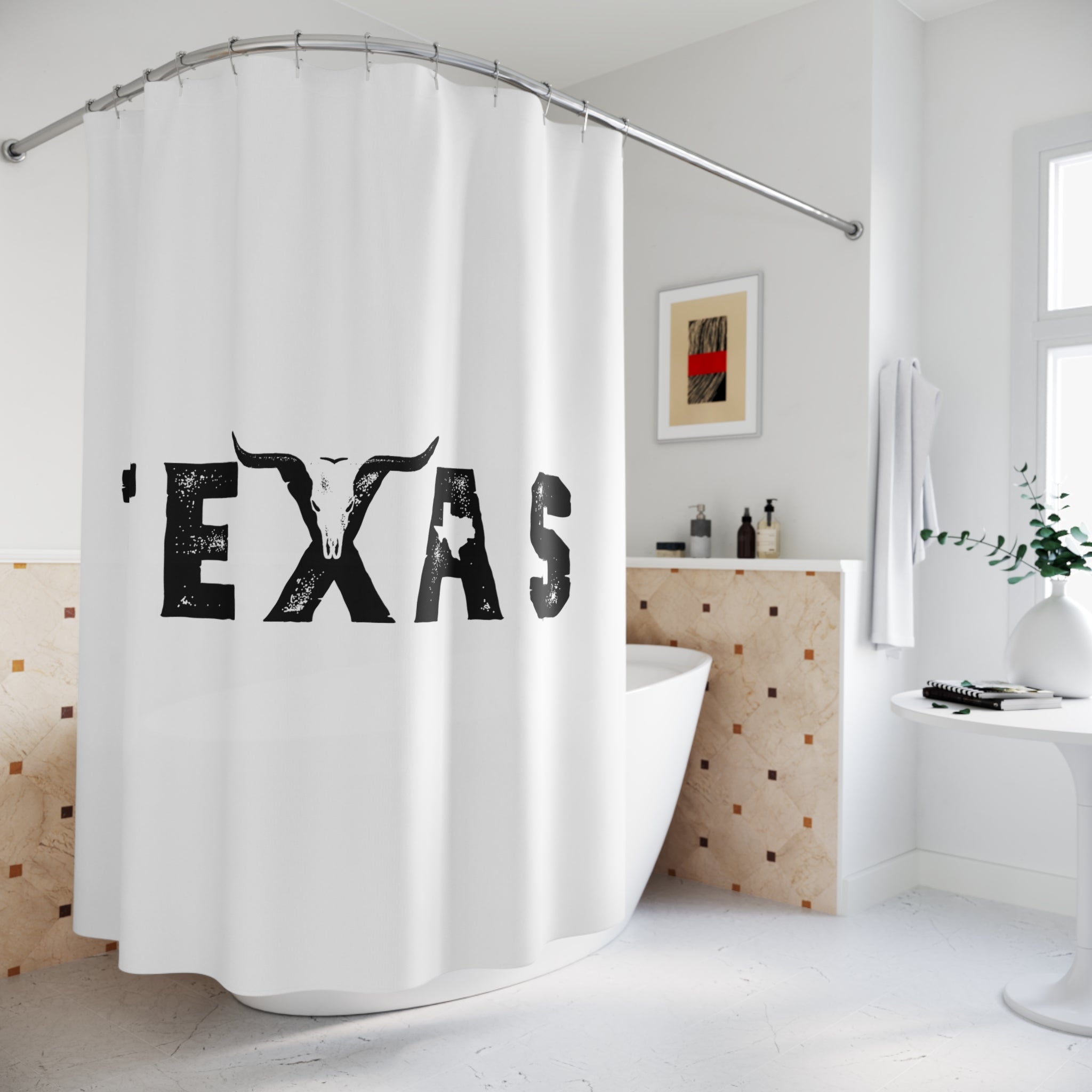 Distressed Texas Longhorn Shower Curtain Gift: Lone Star Pride for Rustic Homes