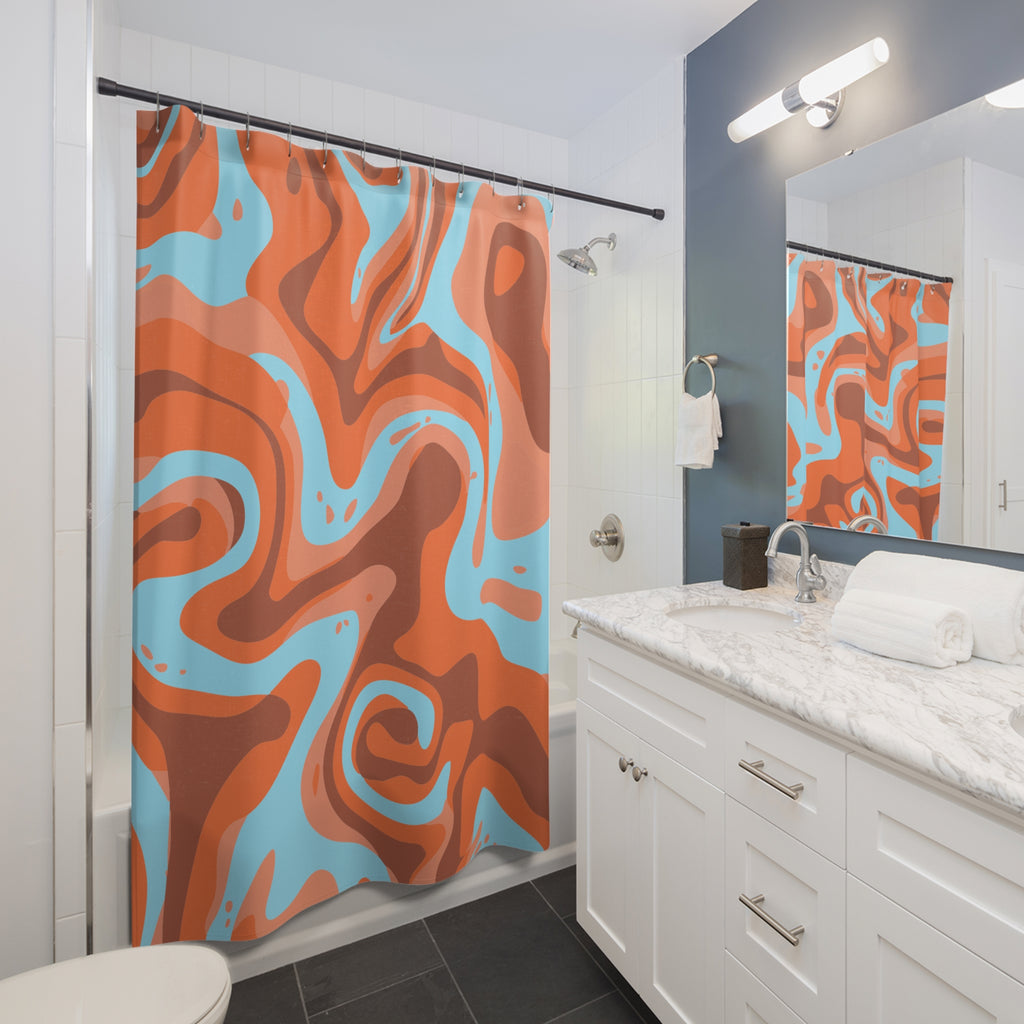 Geologic Layer Abstract Shower Curtain Gift: Southwestern Serenity for Earthy Home