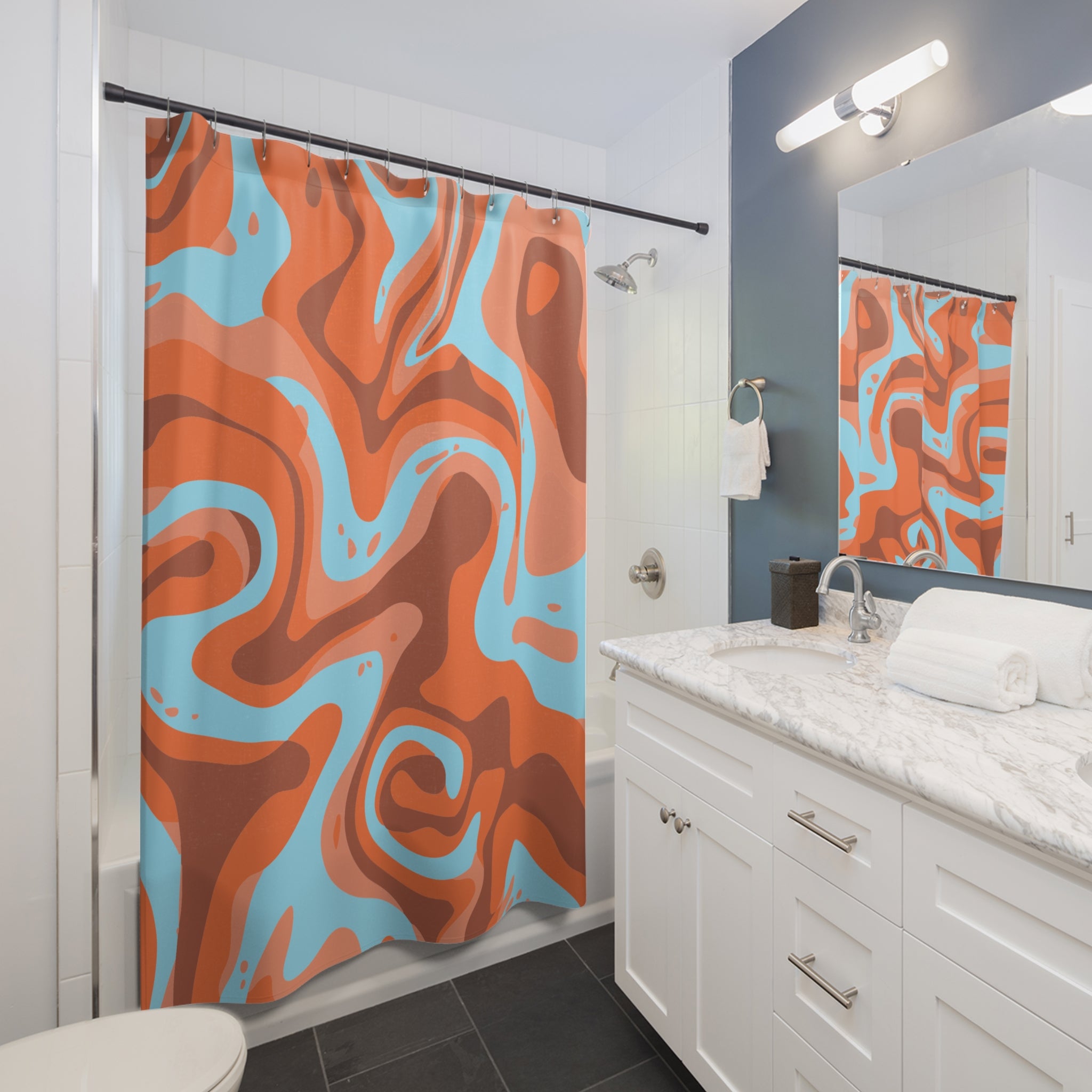 Geologic Layer Abstract Shower Curtain Gift: Southwestern Serenity for Earthy Home