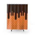 Chocolate Drip Waffle Cone Shower Curtain Gift: Decadent Novelty for Foodie Homes