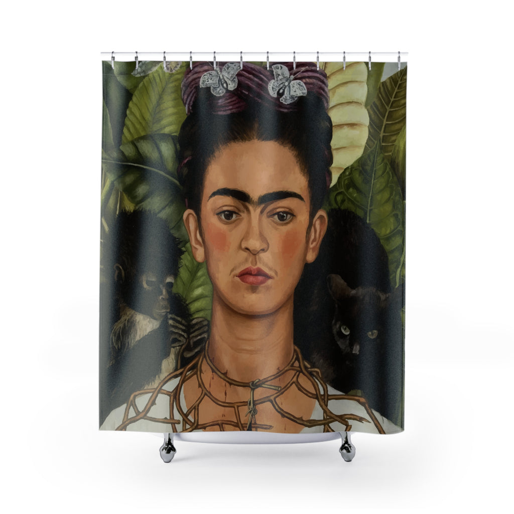 Iconic Self-Portrait Fine Art Shower Curtain Gift: Maximalist Statement Piece