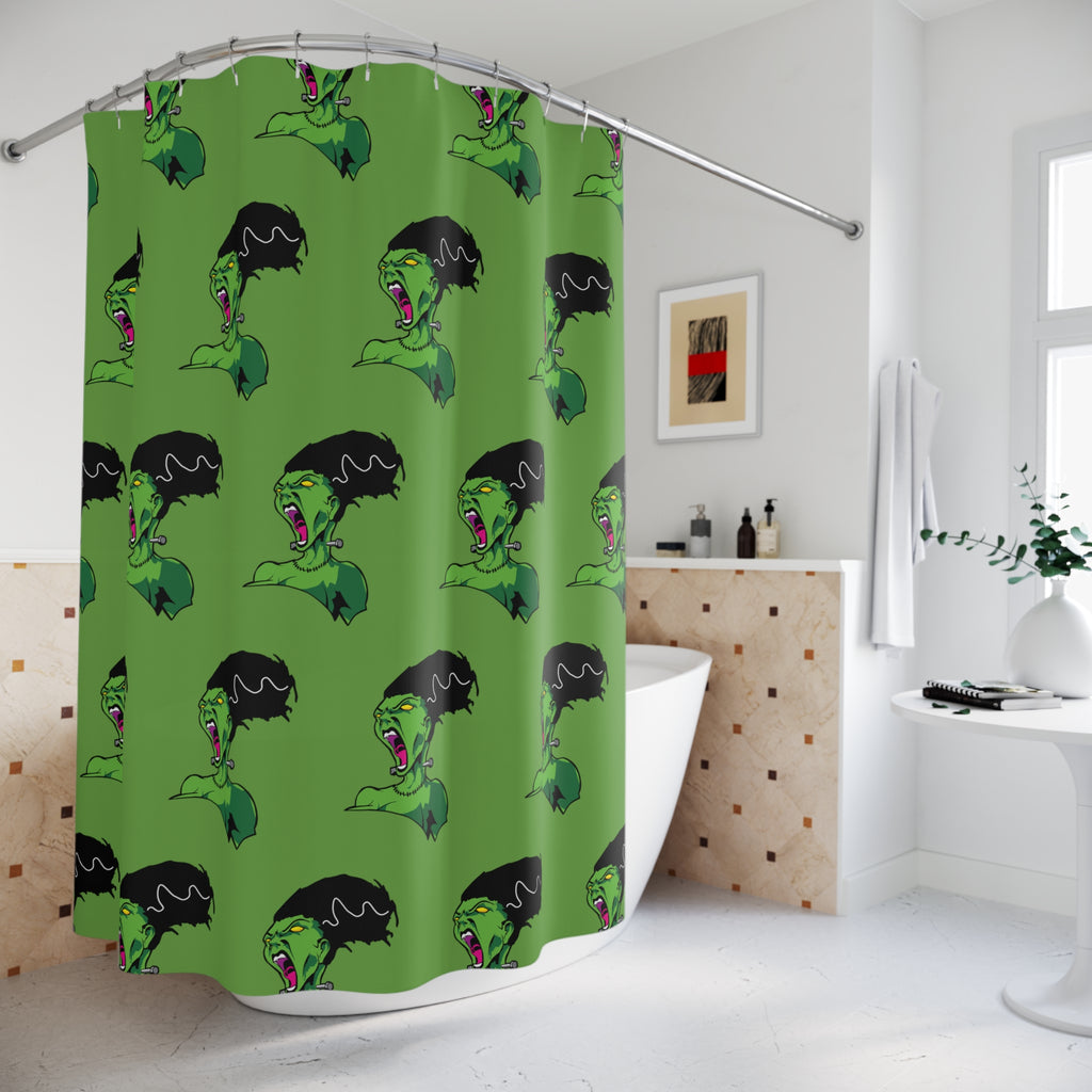 Bride of Frankenstein Pattern Shower Curtain Gift: Classic Horror for Edgy Homes