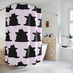 Black Cat Rug Print Shower Curtain Gift: Dark Whimsy for Edgy Cat Lovers