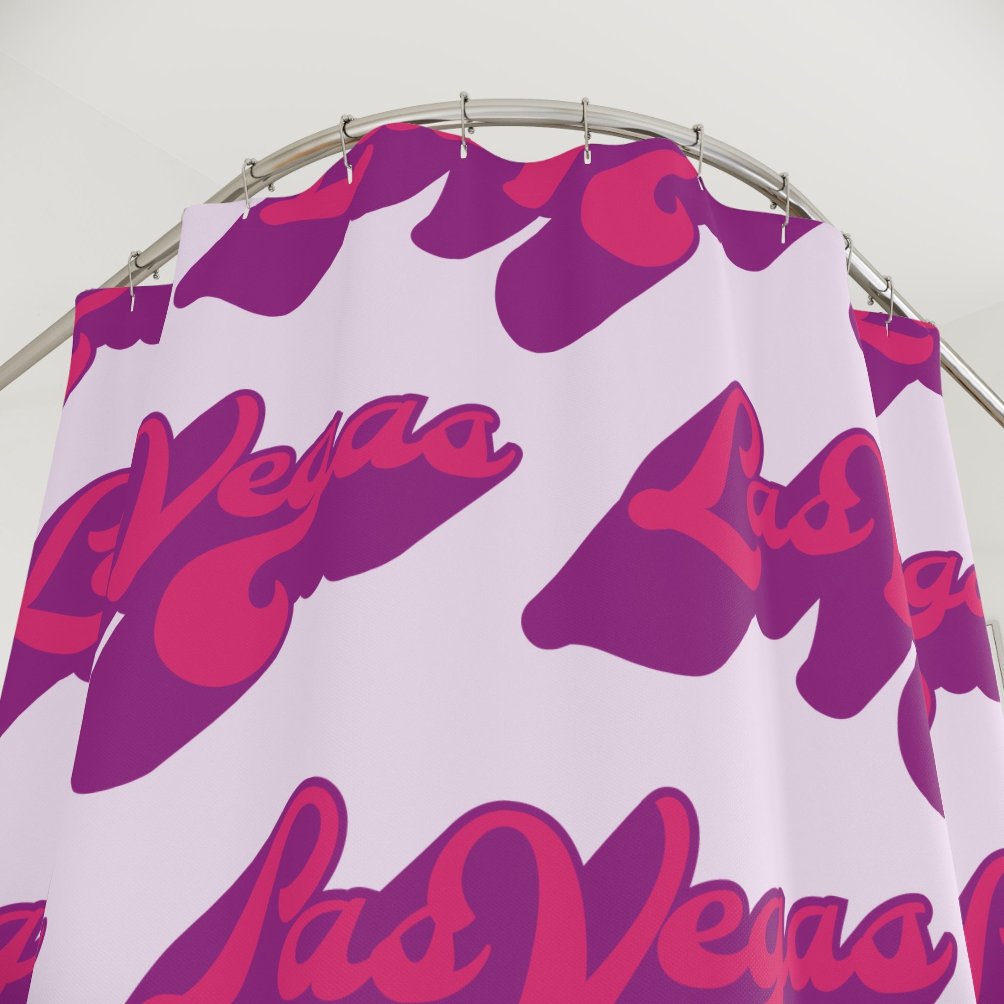 Las Vegas Neon Slogan Shower Curtain Gift: Retro Glamour for Nightlife Lovers