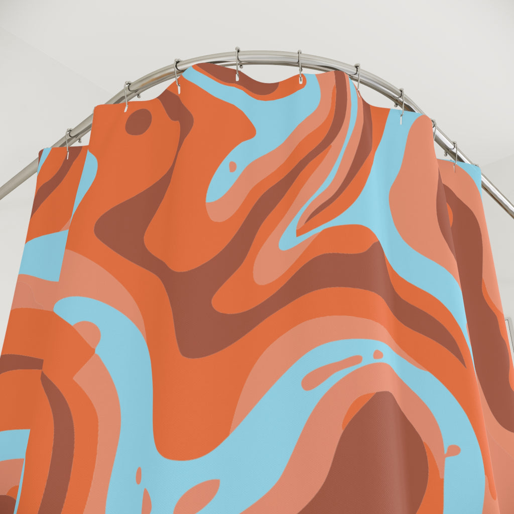 Geologic Layer Abstract Shower Curtain Gift: Southwestern Serenity for Earthy Home