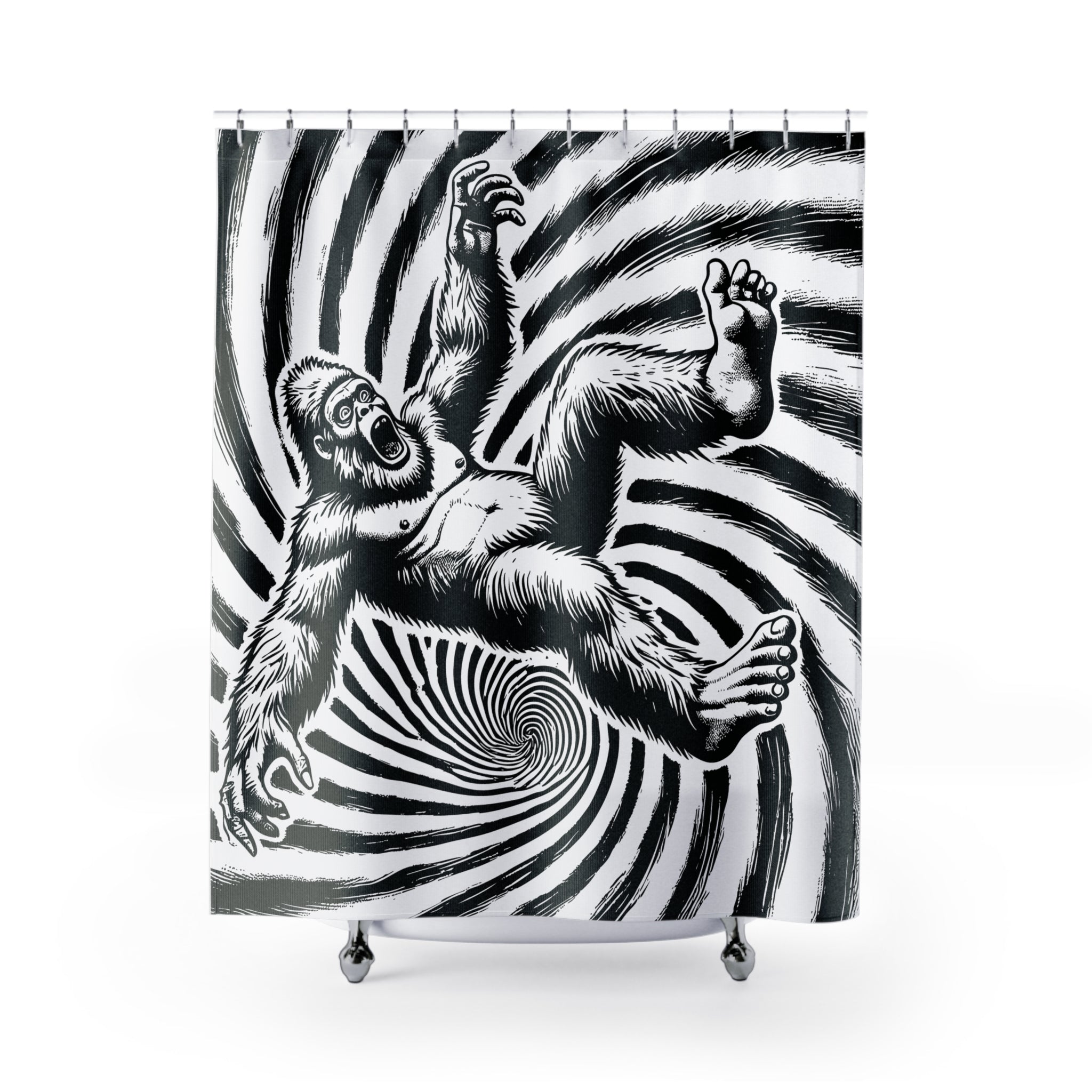 Sasquatch Time Warp Shower Curtain Gift: Cryptid Vortex for Mythical Homes