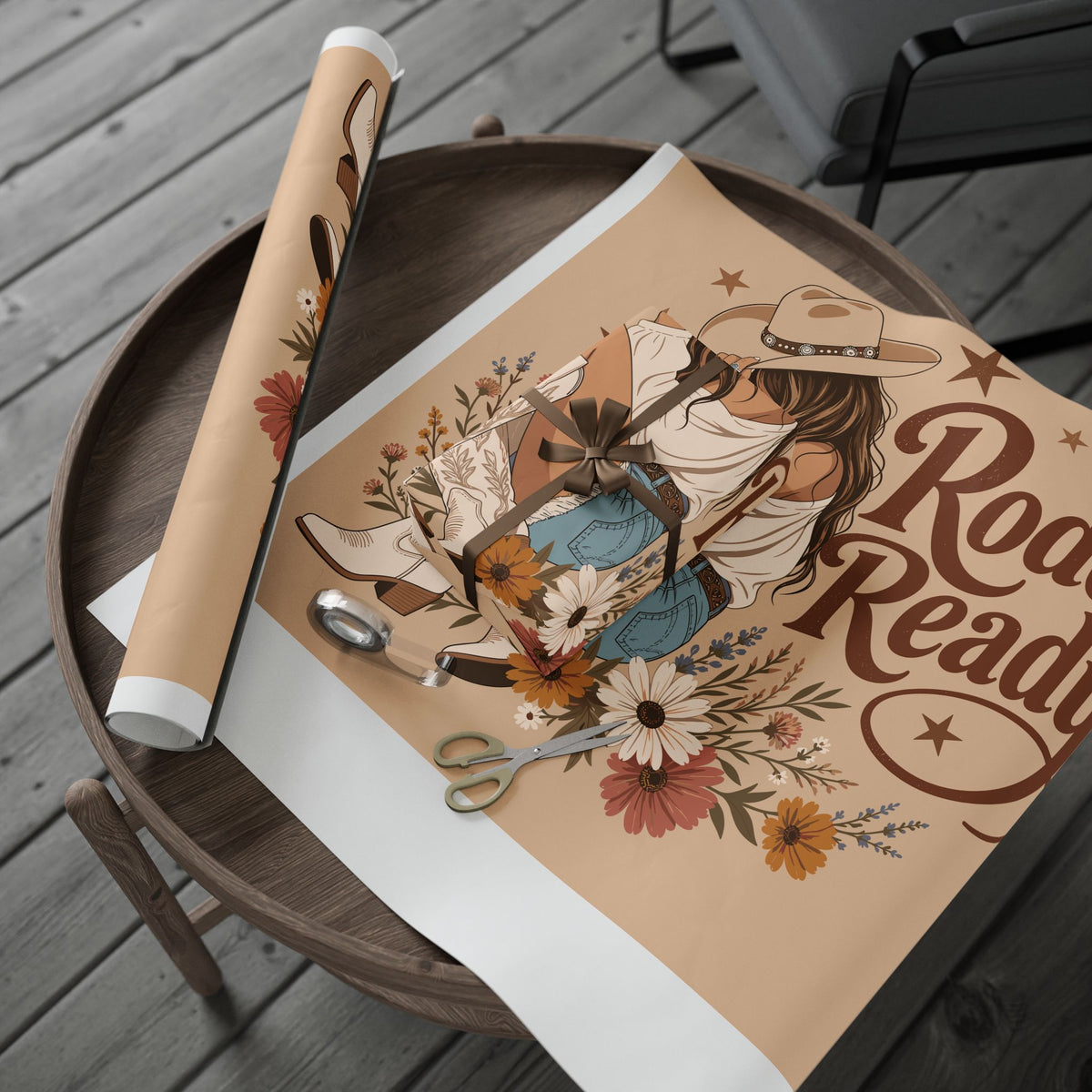 Starry Saddle wrapping paper – original NewGiftDay design, view 2