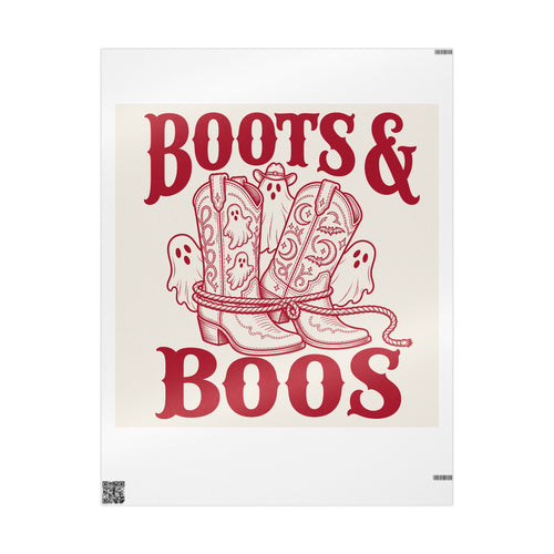 Western Boots Boo wrapping paper – original NewGiftDay design
