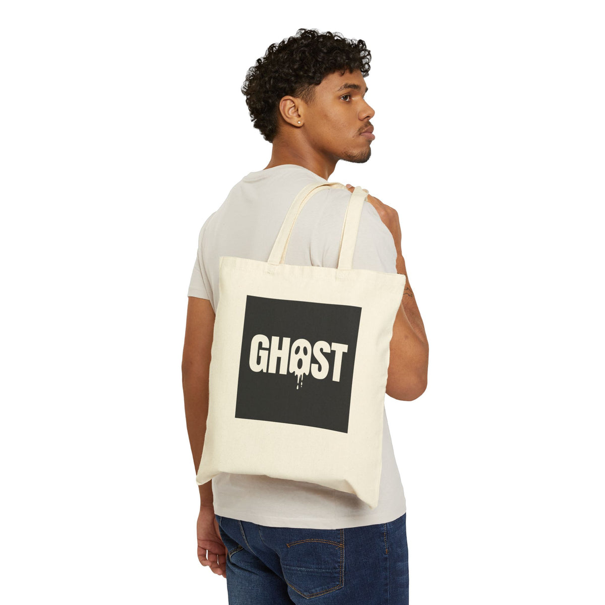 Dripping Ghost Face tote bag – original NewGiftDay design, view 3