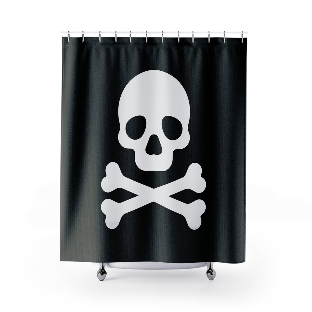 Classic Jolly Roger Skull & Crossbones Shower Curtain Gift: Pirate Flair for Adventurous Homes