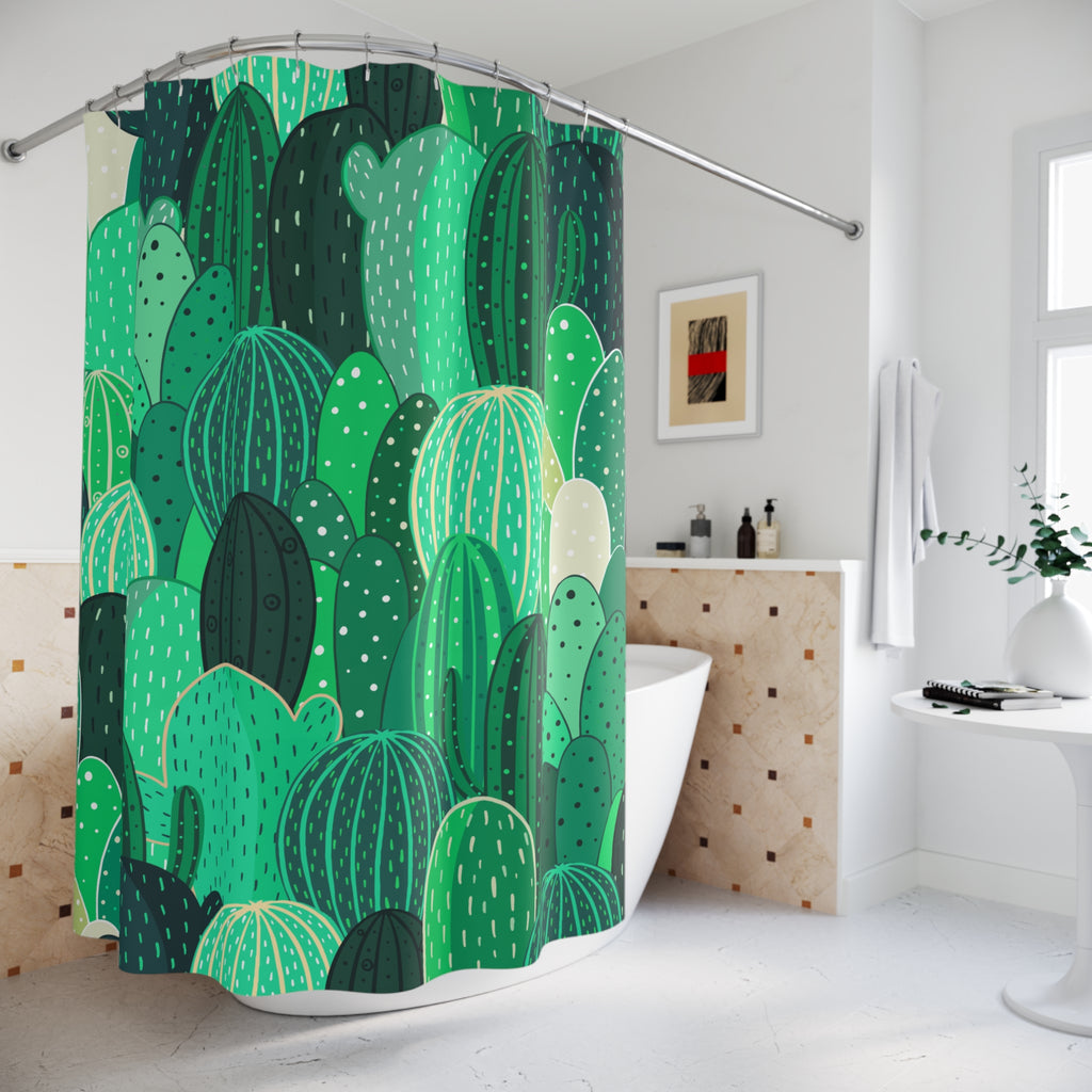 Cactus Shower Curtain by, Tropical Bathroom Decor, Greenery Home Accent, Boho Style Gift, Unique Bathroom Accessories