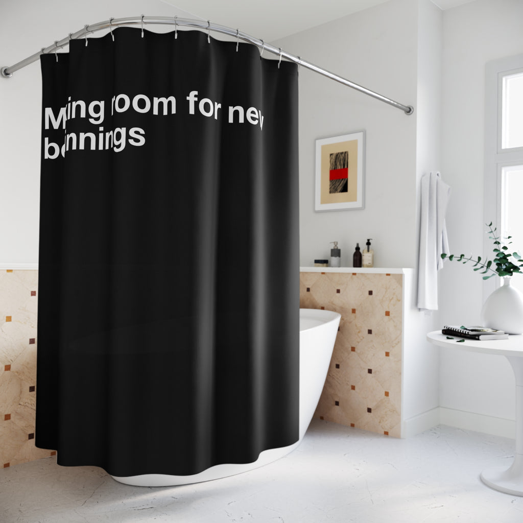 "New Beginnings" Slogan Shower Curtain Gift: Inspiring Art for Transitional Homes