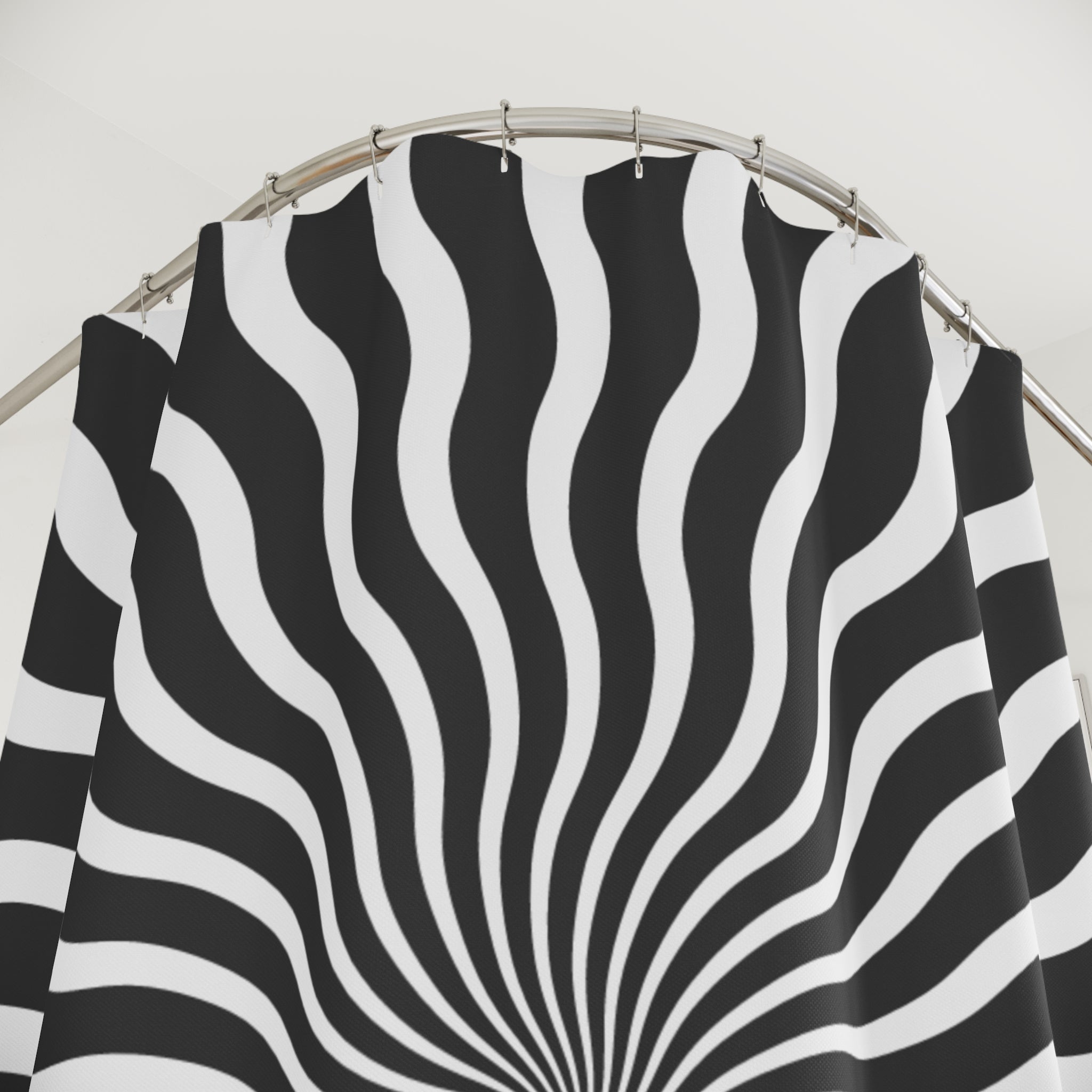 Hypnotic Swirl Optical Illusion Shower Curtain Gift: Mind-Bending Art for Dynamic Homes