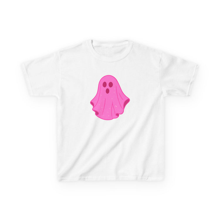 Pink Ghost Parade Kids Heavy Cotton™ kids clothes in white – original NewGiftDay design