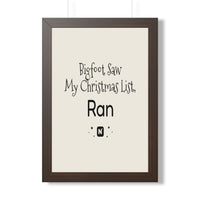 Bigfoot Christmas List Framed poster – original NewGiftDay design, view 24