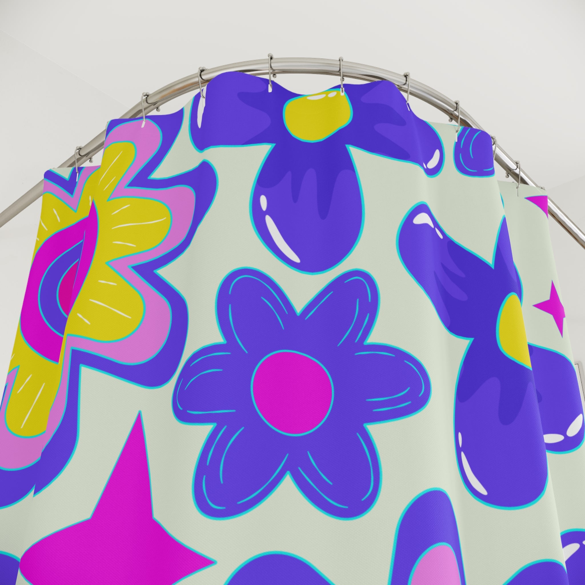 Groovy Retro Floral Shower Curtain Gift: Hippie Chic for Joyful Homes