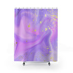 Gold Veined Marble Swirl Shower Curtain Gift: Luxury Abstract for Opulent Homes