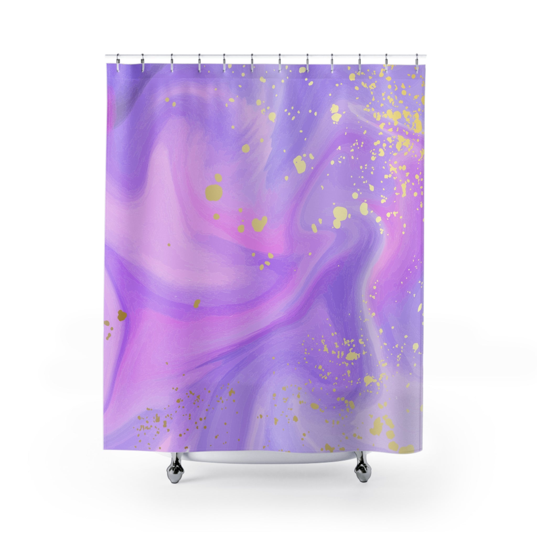 Gold Veined Marble Swirl Shower Curtain Gift: Luxury Abstract for Opulent Homes