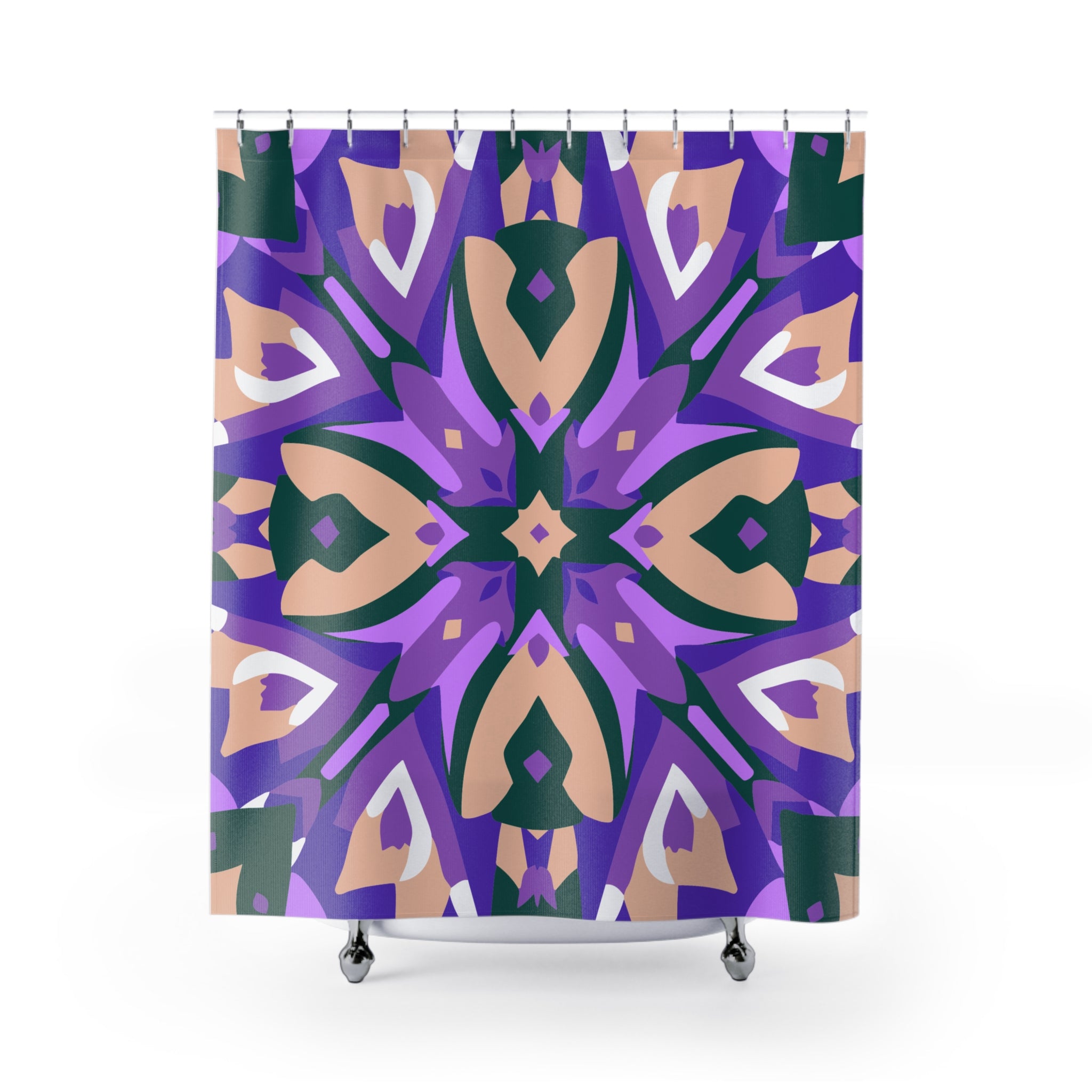 Abstract Geometric Mandala Shower Curtain Gift: Zen Art for Serene Homes