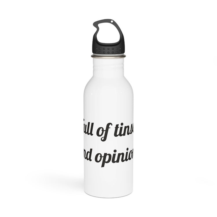 Full of tinsel and opinions Stainless Steel Water Bottle for Holiday Hydration design