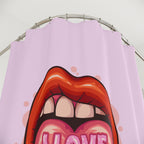 "I Love You" Melting Heart Lips Shower Curtain Gift: Edgy Romance for Expressive Homes